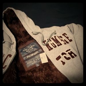 NWT Abercrombie fur lined hoodie